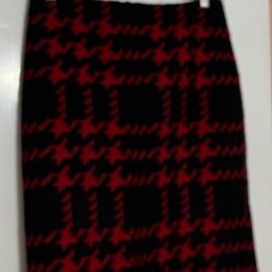 Talbots Red and Black Pencil Skirt